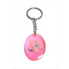 Kartopu Çiçeği Oval Epoksi Anahtarlık