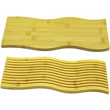 Dalgalı Çift Taraf Tasarımlı Ahşap Sunum Tepsisi