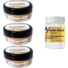 Whitening Cream 50 ml Arnavut Kremi Aklık Kremi 3 Adet+ Russian Glare Tüy Dökücü Azaltıcı Merhem 50 ml 1 Adet