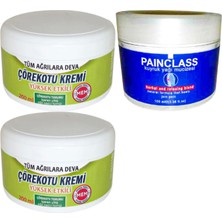 2 Tane Çörek Otu Kremi Büyük Xlboy 200 ml Green + 100 ml Painclass Kuyruk Yağı Kremi / Diz Dirsek Iskelet Sırt Bel Kas Agrilarina Masaj