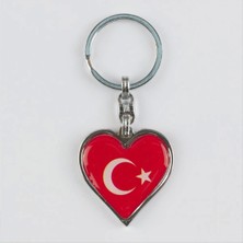 Ay Yıldız Kalp Figürlü Metal Anahtarlık