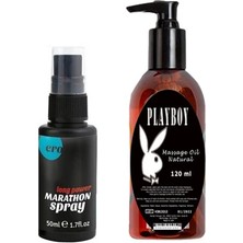 Playboy Hintohu Erkeklere Özel Sprey 50 ml Peak Power For Men Sprey + Playboy Massage Oil Masaj Yağı 120 ml