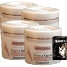 HAZINE2-2:0420 4lü Birden Arnavut Kremi 100 ml Whitening Cream Aklık Kremi + 1 Tane Hediye Jel