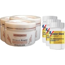 Whitening Cream 100 ml Arnavut Kremi Aklık Kremi 3 Adet + Russian Glare Tüy Dökücü Azaltıcı Merhem 50 ml 3 Adet