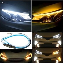 Chrysler Voyager  uyumlu Far Üstü Kayar LED Selamlamalı Sinyalli 60 cm Beyaz ve Turuncu Renk