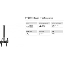 Vontech Vt 23955 Tv Askı Aparatı 39-65 Inç Tavan Tipi