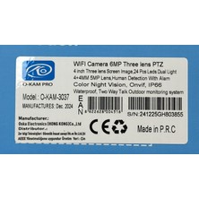 O-Kam 3037 Wifi 6mp Ptz 3 Lens Ip Kamera
