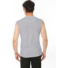 CHEISU Erkek Açık Grimelanj Bisiklet Yaka Tank Sıfır Kol Atlet %100 Pamuk T-Shirt