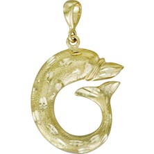 T51 Tuğrul Altın 14 Ayar Altın Yunus Kolye Ucu