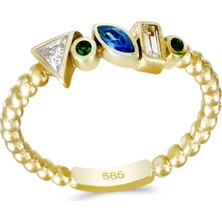 T51 Tuğrul Altın Altın Geometrik Yüzük T075245