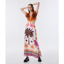 Baskılı Cut-Out Elbise TS1250002516127
