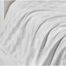 %100 Pamuk Çift Kişilik Beyaz Otel Pikesi Otel Yatak Örtüsü 210X240