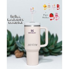 Stanley Özel Isimli Quencher Pipetli Termos 1,18 L Açık Pembe