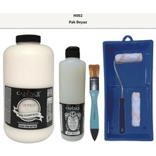 Cadence Mobilya Boyası -  Multisurface H - 002 Pak Beyaz 2000 ml Ultimate Vernik Mat 500 ml  Saten Rulo Set