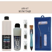 Cadence Fayans Tezgah B - Ambiente Islak Zemin Aw - 07 Kumtaşı 500 ml Katalizör 30 gr Taş Vernik 250  Saten Rulo Set