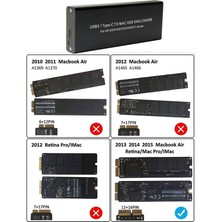 Type C USB 3.2 To 12+16 Pın MacBook Pro, Air 2013'TEN 2017'YE Uyumlu SSD Kutu
