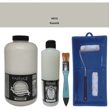 Cadence Mobilya Boyası -  Multisurface H - 070 Kozmik 2lt Ultimate Parlak Vernik 500 ml  Saten Rulo Set