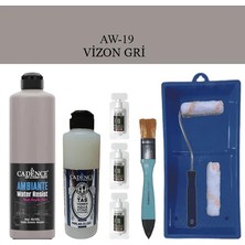 Cadence Fayans Tezgah B - Ambiente Islak Zemin Aw - 19 Vizon gr I 500 ml Katalizör 30 gr Taş Vernik 250  Saten Rulo Set