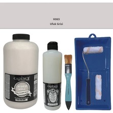 Cadence Mobilya Boyası -  Multisurface H - 065 Ufuk gr Isi 2lt Ultimate Parlak Vernik 500 ml  Saten Rulo Set