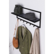 Lyla Concept Lina Aksesuar Antrasit Raflı Askılık,Portmanto (63  cm -6 Askı)