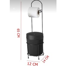 Lüks Banyo Mutfak Çöp Kovası Metal Standlı Tuvalet Wc Kağıtlık Seti