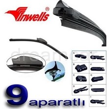 Inwells Araca Özel 9 Aparatlı 45 cm. Muz Tipi Silecek