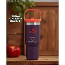 Stanley The Iceflow Flip Straw Pipetli Termos 0,89 L Mor/turuncu