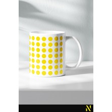 Nilizma Sarı Renkli Dot Nokta Desenli Kupa Bardak 330 ml