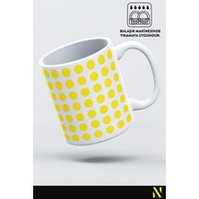 Nilizma Sarı Renkli Dot Nokta Desenli Kupa Bardak 330 ml