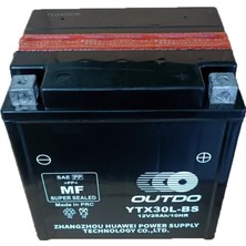 OUTDO YTX30L-BS 12V 28 AMPER (AH) MOTOSİKLET AKÜSÜ