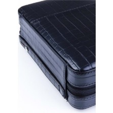 Parmida Siyah Kroko Desenli 10’lu Deri Dış Kaplama Seyahat Humidor - PSH080