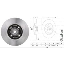 Bosch 0986479278  Rulmanlı Arka Fren Diski Diski Megane Iı Clio Iıı Modus 1.2 1.4 1.5dcı 1.6 1.8 1.9dcı 2.1 7701207823