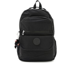 Sanmorris Unisex Suya Dayanıklı  Krinkıl Kumaş Laptop Bölmeli Siyah Renkli Büyük Boy Okul Seyahat Sırt Çantası