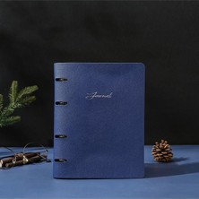 Victoria's Journals Ringo Vegan Deri Mekanizmalı Içi Değişebilen Defter A5 192 Sayfa 100 gr Çizgili Mavi