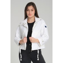 G-FOX Kadın Kapitone Desenli, Kuşaklı ve Çift Cepli Spor Kısa Şişme Mont 8828