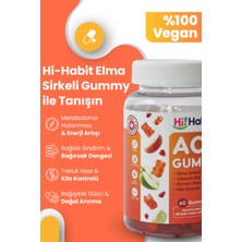 Hi Habit Elma Sirkesi İçeren Vegan Gummy 2'li Set – Folik Asit ve B12 Vitaminli Takviye Edici Gıda 60 Adet