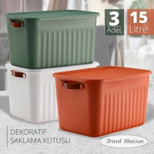 Trend Maison Çok Amaçlı Düzenleyici, Kapaklı Kutu, Dekoratif Saklama Kutusu, Organizer 3'lü