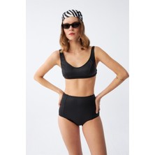 Modaserdem Akbeniz Kadın Siyah Pedli Yüksek Bel Bikini Takımı