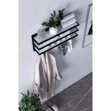 Lyla Concept  Sofya 2 Katlı Beyaz Raflı Askılık,portmanto (63 Cm-6 Askı)