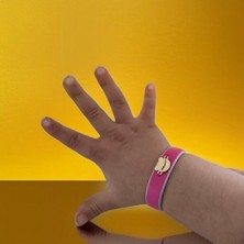 Archin Zülfikar Temalı 14 Ayar Altın Plakalı Doğal Pembe Derili Ayıcık Motifli Hediye Bileklik-458SEMBOL