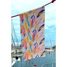 Desenli Deniz Havuz Plaj Havlusu 097 Turuncu