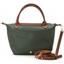 Paftalı Deri Citytote Hakiki Deri Askılı Kadın El ve Omuz Çantası 33X21X15 cm Yeşil Lacivert Siyah