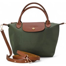 Paftalı Deri Citytote Hakiki Deri Askılı Kadın El ve Omuz Çantası 33X21X15 cm Yeşil Lacivert Siyah