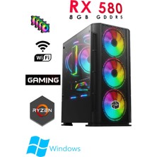 Teknocity TC80 Ryzen 5 5500 16GB Ram 512GB SSD RX580 8gb 24'' 180hz Curved Oyuncu Masaüstü Bilgisayarı