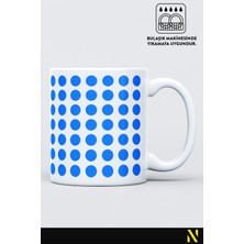 Nilizma Mavi Renkli Dot Nokta Desenli Kupa Bardak 330 ml