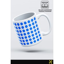 Nilizma Mavi Renkli Dot Nokta Desenli Kupa Bardak 330 ml