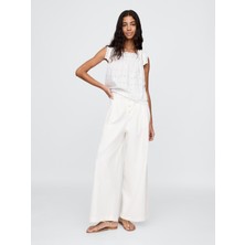 Gap Kadın Beyaz Gap × Dôen High Rise Pileli Pantolon