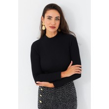 Kadın Siyah Kaşkorse Basic Bluz AYD389
