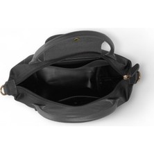Paftalı Deri Citytote Hakiki Deri Askılı Kadın El ve Omuz Çantası 33X21X15 cm Yeşil Lacivert Siyah