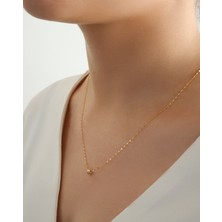 14 Ayar Altın Dorika Toplu Aynalı Zincir Kolye